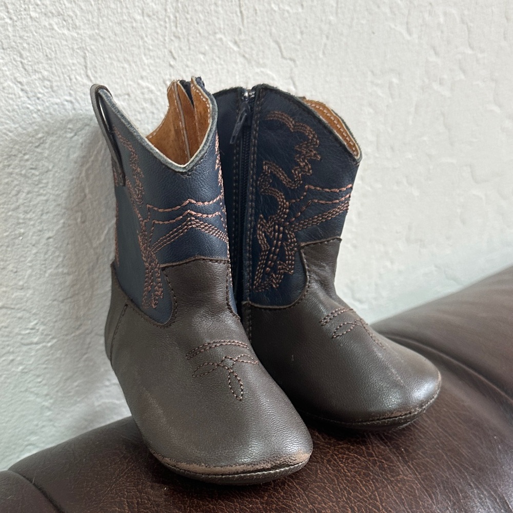 Nomandino infant Western Boots - Dark Brown and Navy

Used